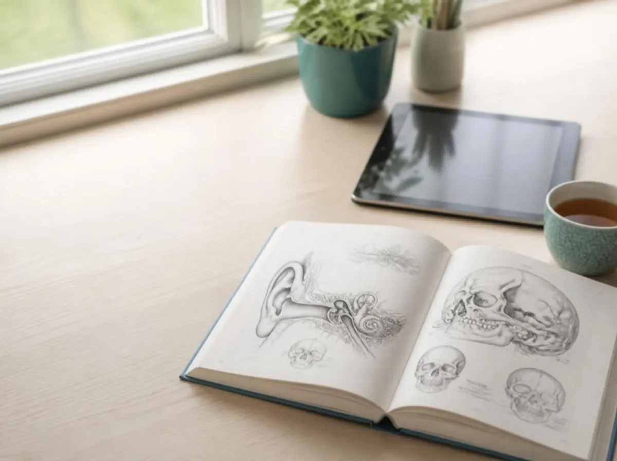 Illustration of a sketchbook beside a tablet